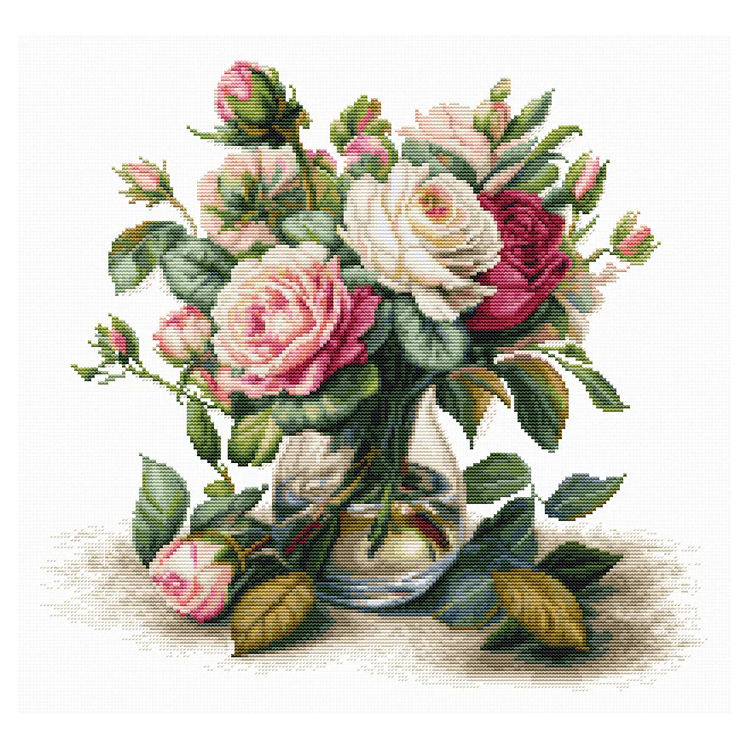 Vase with Roses 31x30cm SB7026