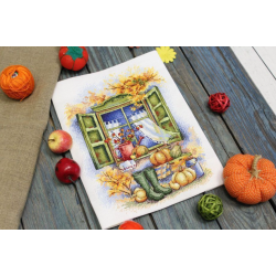 Cross stitch kit "Autumn is on the doorstep" 26x19 cm SNV-784