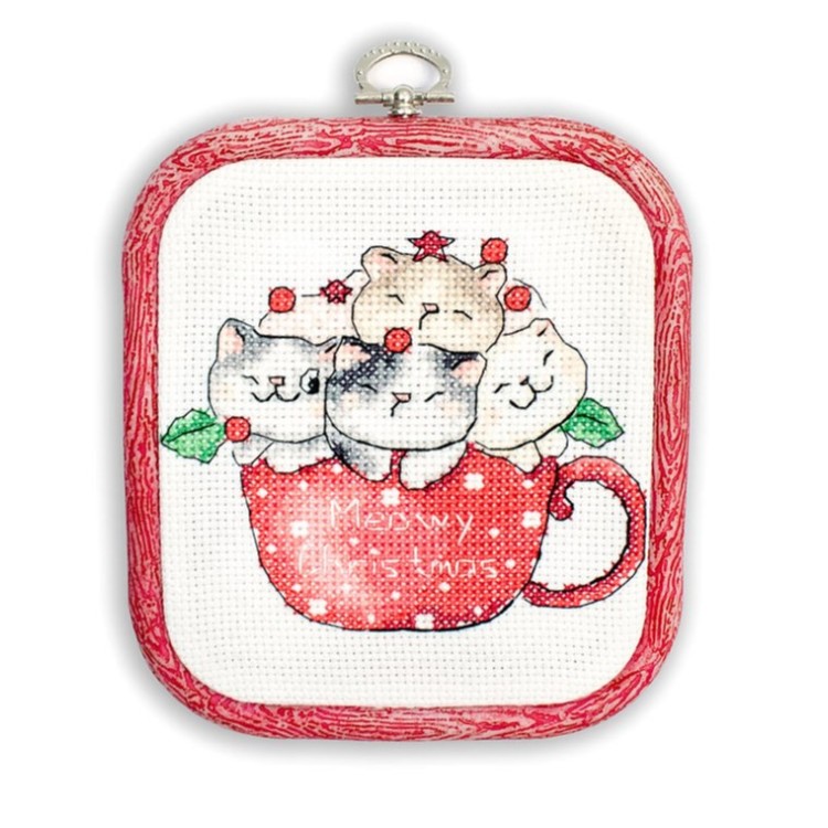 Meowy Christmas-with nurge hoop included 11x9cm SLETIL8080