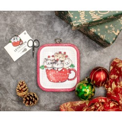 Meowy Christmas-with nurge hoop included 11x9cm SLETIL8080