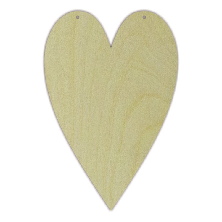 Plywood blank "Big heart" size: 12х18х0.4 сm  AM777739F