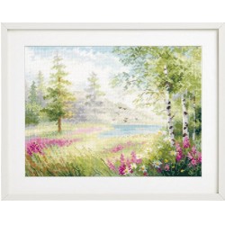 Cross stitch kit "Blue Lake. Silence" S3-34