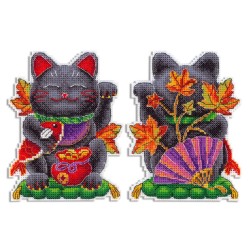 Cross stitch kit "Black maneki-neko" SR-920