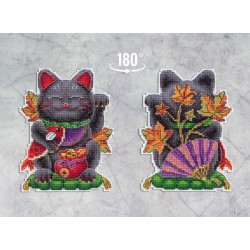 Cross stitch kit "Black maneki-neko" SR-920