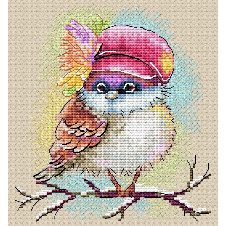 Cross stitch kit "Stylish sparrow" SM-732