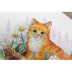 Cross stitch kit "Red cat gardener" SNV-841