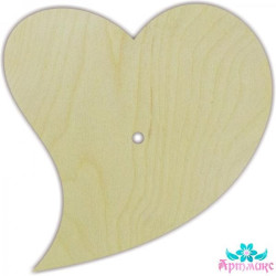 Plywood watch blank, shaped heart, size: 22x22x0.4 cm  AM777126F