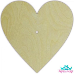 Plywood watch blank, heart  size: 22х22х0,4 см AM777128F