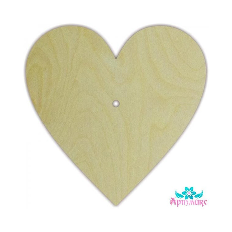 Plywood watch blank, heart  size: 22х22х0,4 см AM777128F