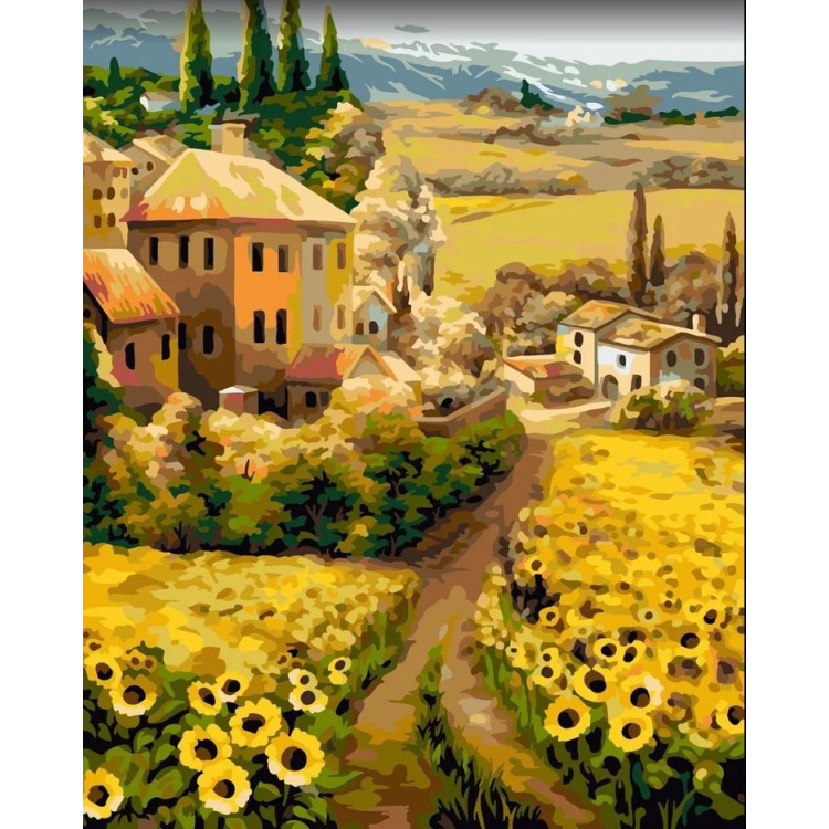 WIZARDI PAINTING BY NUMBER KIT. MIDDAY IN TUSCANY 40X50 CM A144