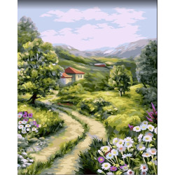 WIZARDI PAINTING BY NUMBER KIT. COUNTRYSIDE TRAILS 40X50 CM A146