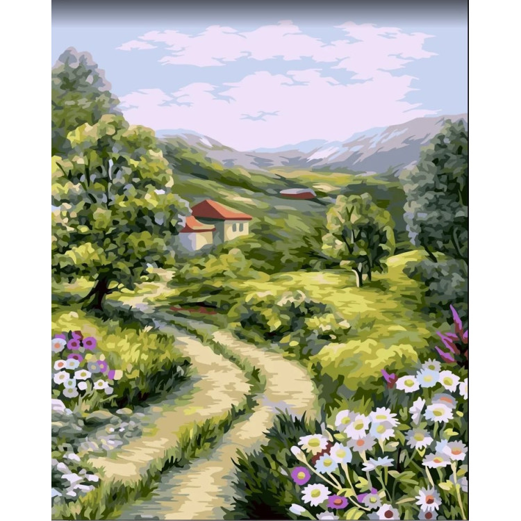 Wizardi painting by number kit. Countryside trails 40x50 cm A146