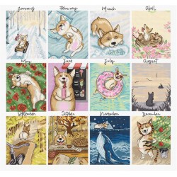 Doggy Calendar 43x41cm SLETIL8086