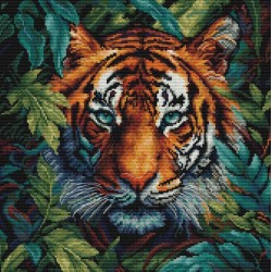 Cross Stitch Kit  Tiger of the Jungle 27x27cm SBU5048