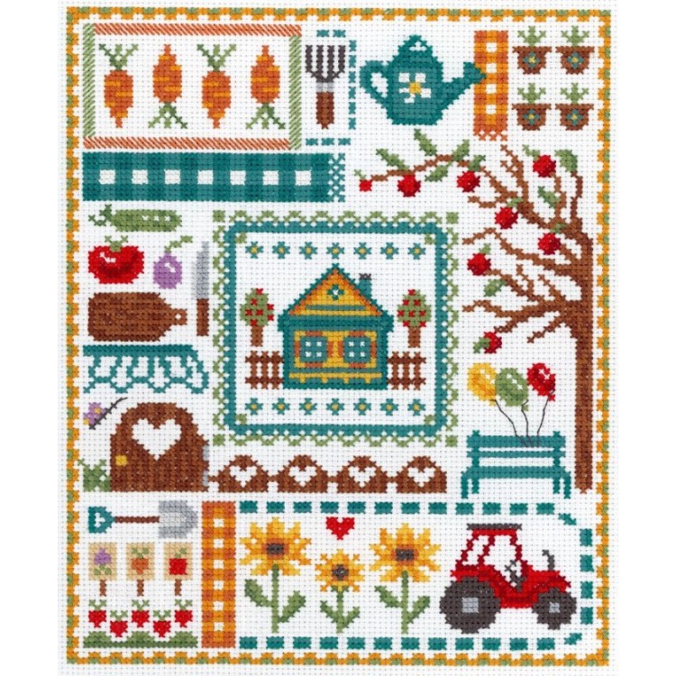 Cross stitch kit "Sampler. At my favorite cottage" SNV-846