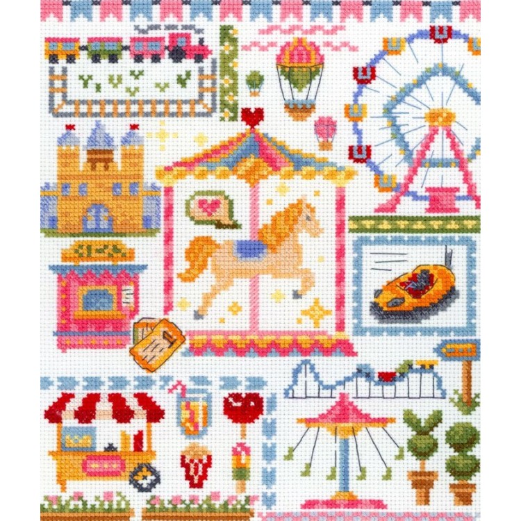 Cross stitch kit "Sampler. Amusement park" SNV-882