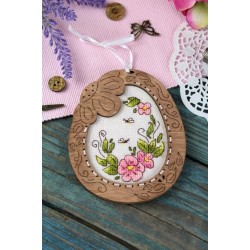 Cross-stich on wooden base "Miniature. Tender Flowers" SO-095