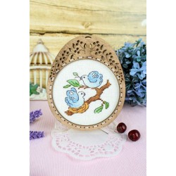 Cross-stich on wooden base "Miniature. Spring composition" SO-103