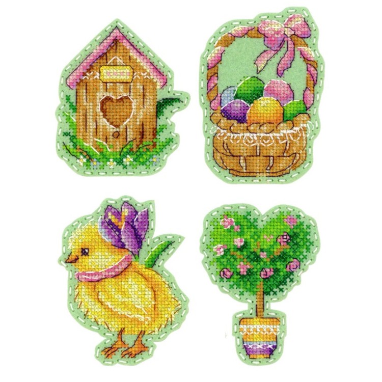 Cross stitch kit "Spring mood. Badges. Magnets" ST-1022