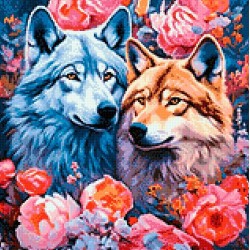 Diamond Painting kit "A couple of wolves" 40?40 cm WD3076