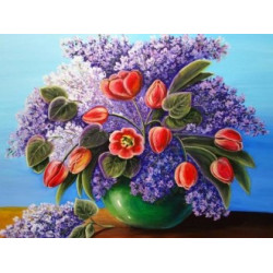 Diamond painting kit Lilac Bouquet AZ-1314