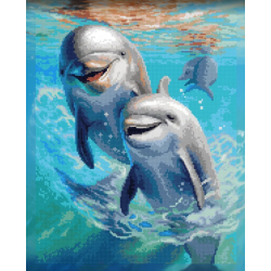 Diamond Painting "ArtCity" on the subframe Dolphins 30x40 cm VA805