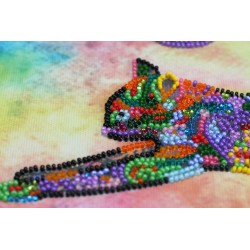 Mid-sized bead embroidery kit "Playful kitten" AAMB-060