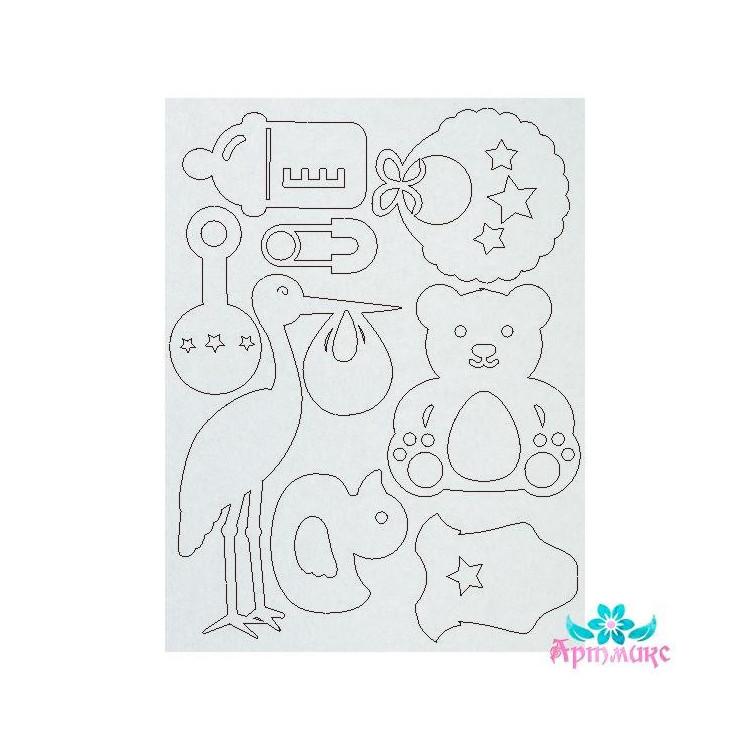 Chipboard "I was born" 140x185x1 mm AM817036CH