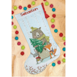 Cross stitch kit Woodland Animals Stocking D70-09621