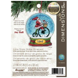 Cross stitch kit Love Snow Globe Ornament 9,5 x 11,4 cm D70-08903