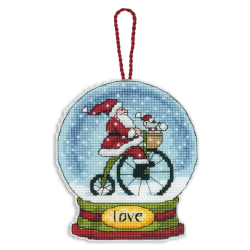 Cross stitch kit Love Snow Globe Ornament 9,5 x 11,4 cm D70-08903