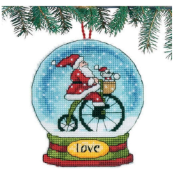 Cross stitch kit Love Snow Globe Ornament 9,5 x 11,4 cm D70-08903