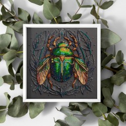 Main Bead Embroidery Kit Emerald beetle (Deco Scenes) 20x20 cm AAMB-105