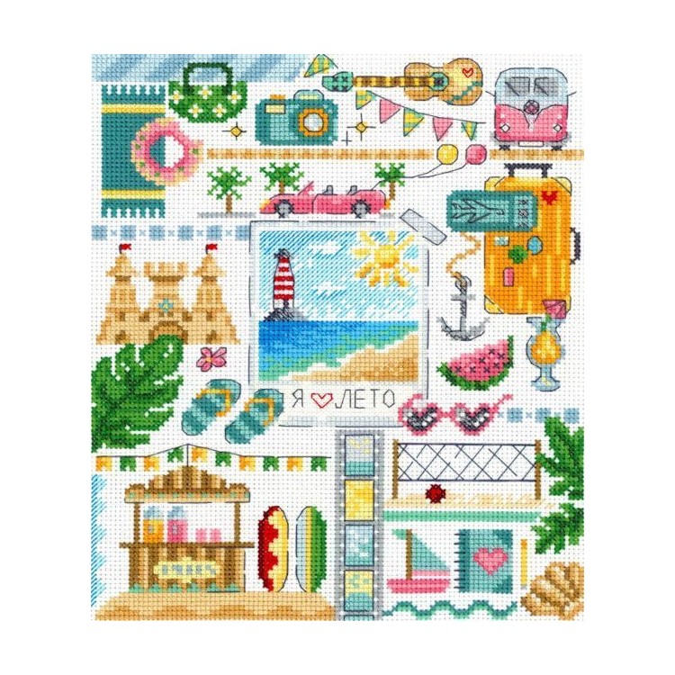 Cross stitch kit "Sampler. On the beach" SNV-883