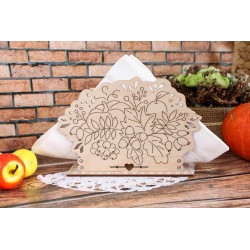 Cross-stich on wooden base "Napkin holder “Autumn Bouquet” SO-091