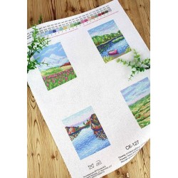 Aida 14 canvas with printed pattern "Landscapes" SSK-127