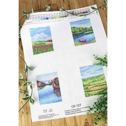 Aida 14 canvas with printed pattern "Landscapes" SSK-127