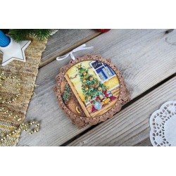 Cross-stitch kit on wooden base "Miniature. Holiday" SO-118