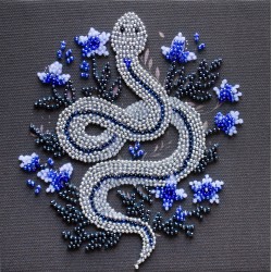 Mini Bead embroidery kit - Silver serpentine AAM-255