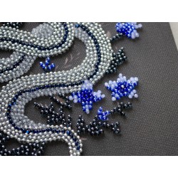 Mini Bead embroidery kit - Silver serpentine AAM-255