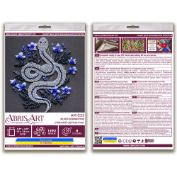 Mini Bead embroidery kit - Silver serpentine AAM-255