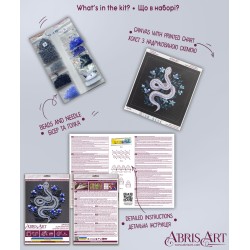 Mini Bead embroidery kit - Silver serpentine AAM-255