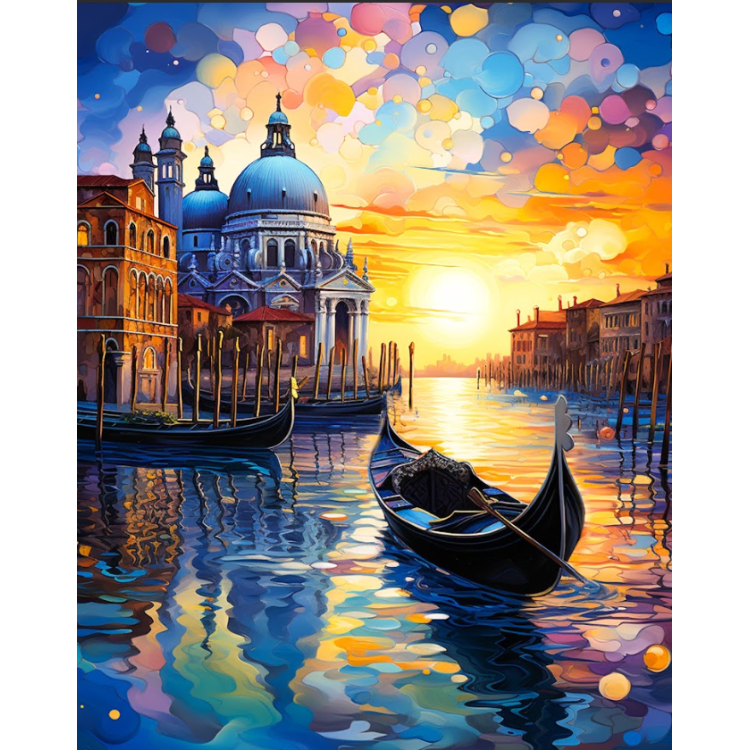 Diamond Painting with subframe Venice at sunset VA820