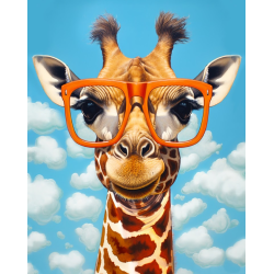 Diamond Painting with subframe Giraffe with glasses 30x40 cm VA821