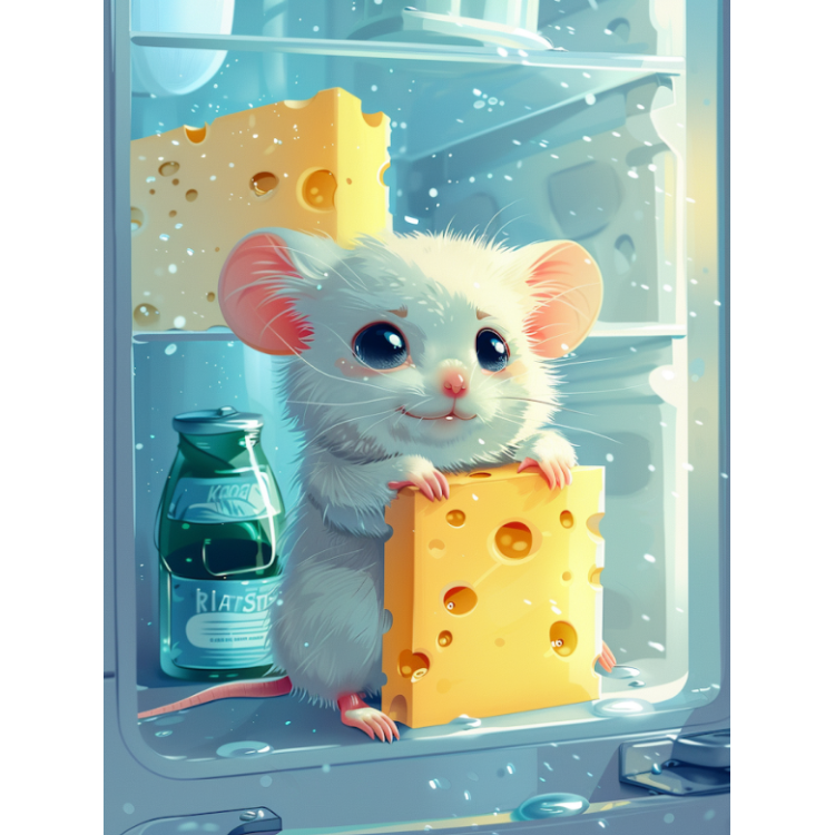 Diamond Painting with subframe Mouse with cheese 30x40 cm VA830