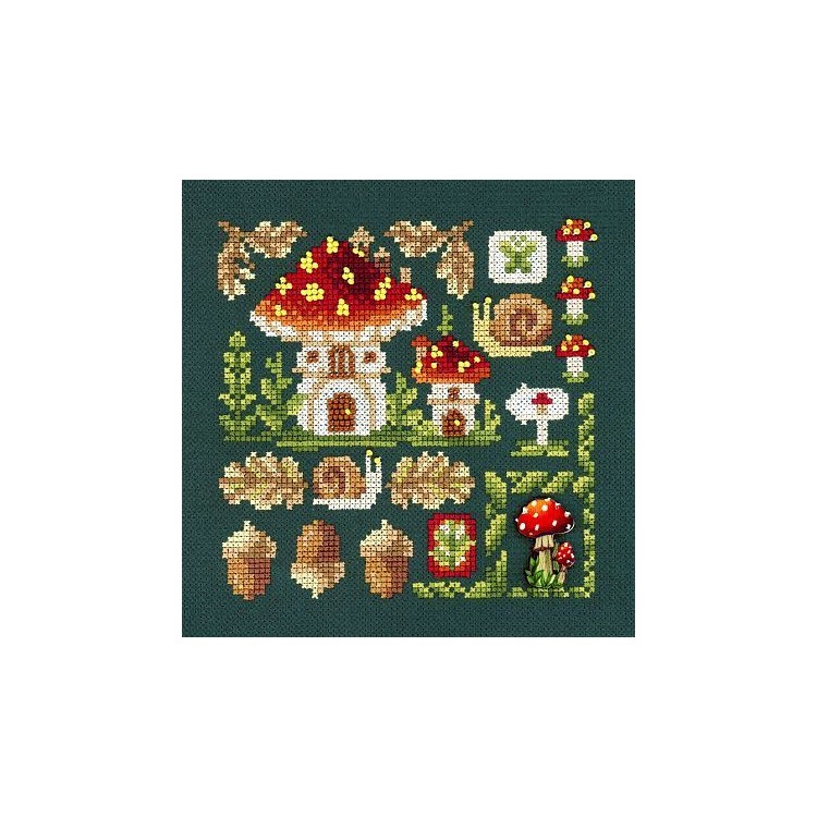 Cross stitch kit "Mini Sampler. Fly Agaric House" SNV-944