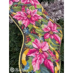 Pink Poinsettia Christmas Stocking 35x22 SK262