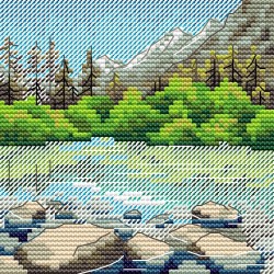 Cross stitch kit "Mountain lake" SM-996