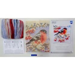 Cross stitch cushion kit Goldfinch in winter PN/0188511