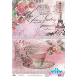 Rice card for decoupage "Breakfast in Paris" AM400259D